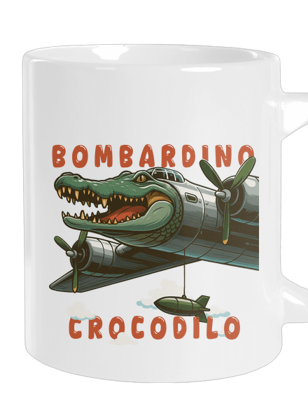 Bombardino Crocodilo – Italian Brainrot velký hrnek White