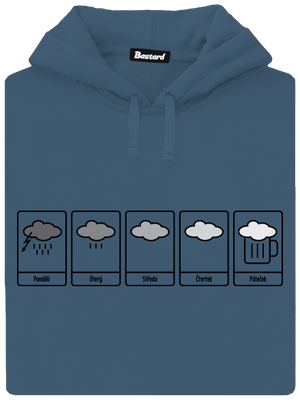 Předpověď počasí dámská mikina klokanka Denim