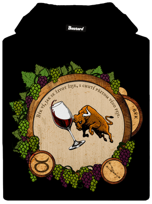 Vinný horoskop: Býk pánská mikina klokanka Black