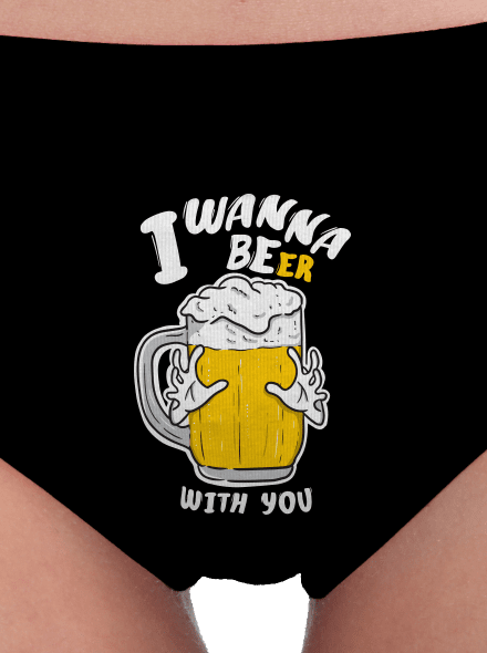 I wanna beer dámské kalhotky Black