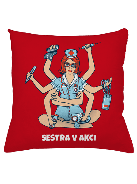 Sestra v akci polštář Red