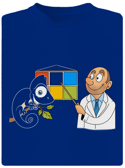 Chameleon u lékaře pánské sportovní tričko Royal Blue Mal