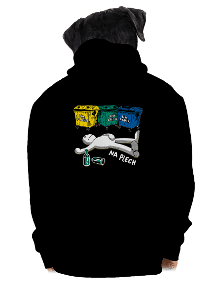 Tříděný odpad pánská mikina na zip Black