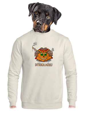 Dýňka míru unisex mikina bez kapuce Off White