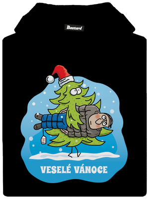 Veselé Vánoce dětská mikina klokanka Black