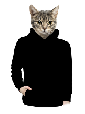 Bez potisku dámská mikina klokanka Black