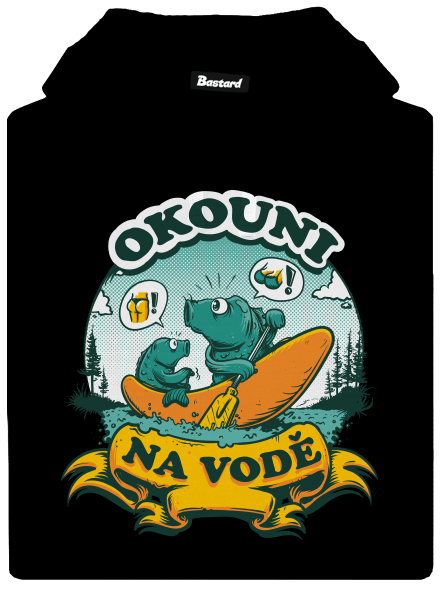 Okouni na vodě pánská mikina klokanka Black