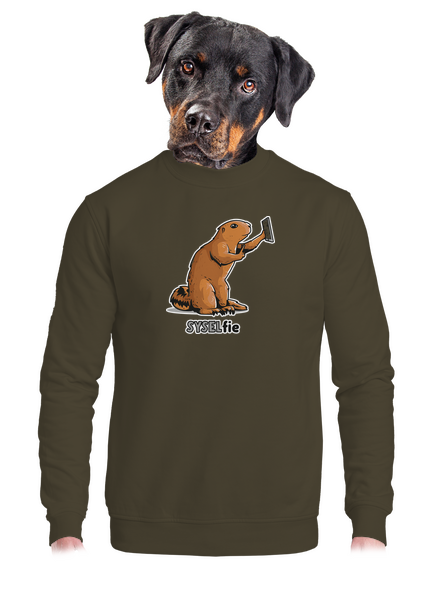 Syselfie unisex mikina bez kapuce Urban Khaki