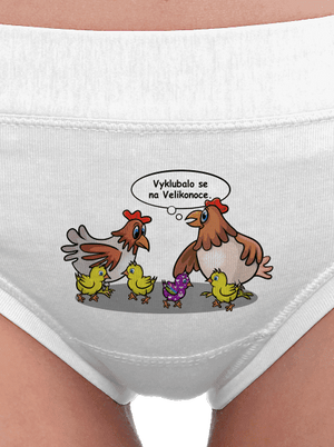 Velikonoční kuře dámské kalhotky White