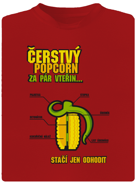 Čerstvý popcorn pánské sportovní tričko Red Mal