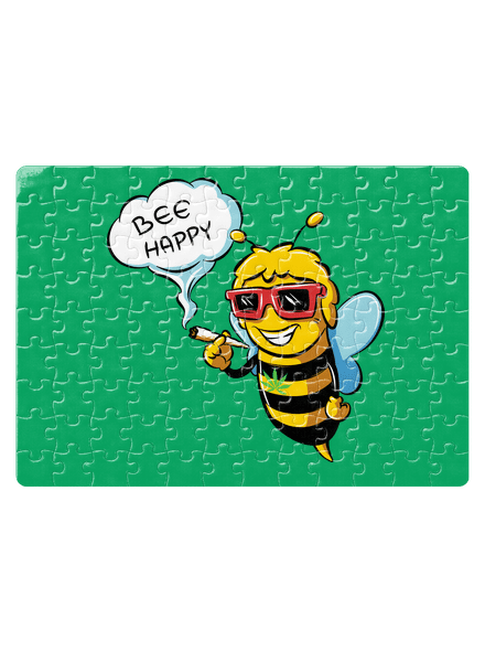 Bee happy puzzle White