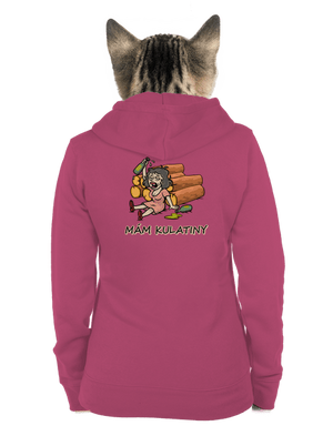 Mám kulatiny dámská mikina na zip Magenta