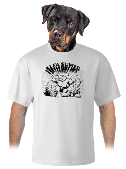 Alfasumec unisex tričko oversized White
