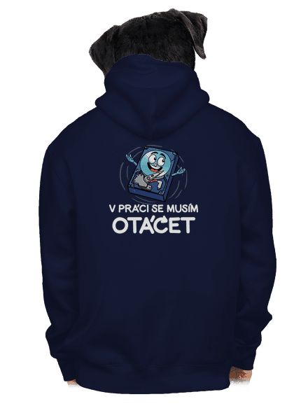 Musím se otáčet pánská mikina na zip Navy