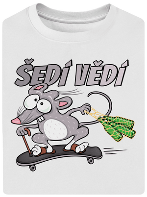 Šedí vědí - myšák unisex tričko oversized White