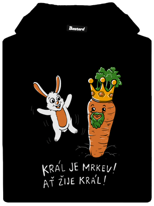 Král je mrkev, ať žije král pánská mikina klokanka Black