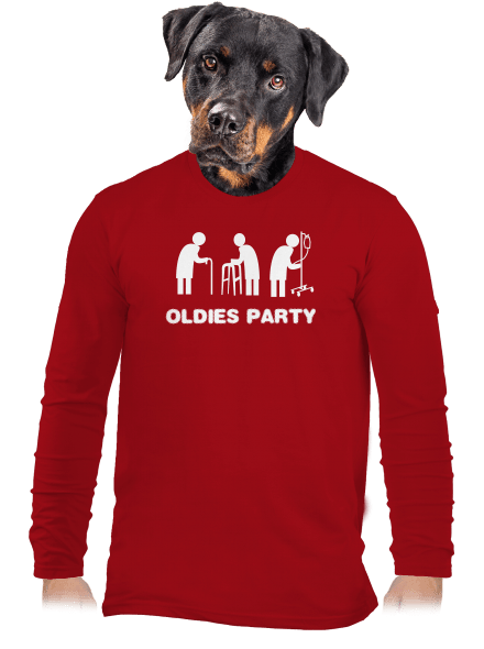 Oldies party pánské dlouhý rukáv Red