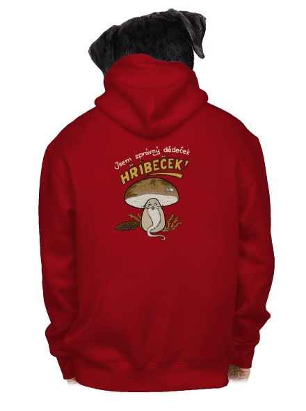 Babka a hříbeček pánská mikina na zip Red