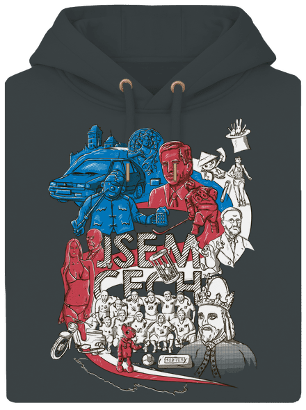 Jsem Čech unisex mikina premium Charcoal