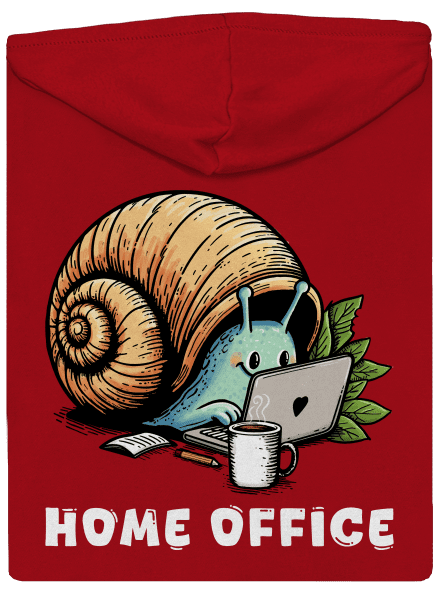 Šnekův home office pánská mikina na zip Red