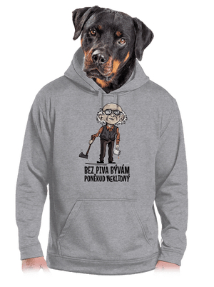 Neklidný bez piva pánská mikina klokanka Light Melange