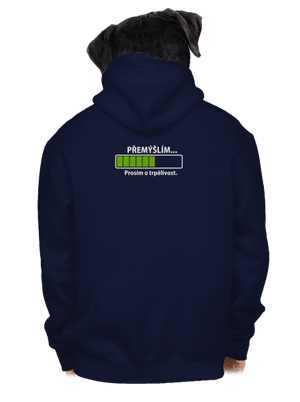 Přemýšlím pánská mikina na zip Navy