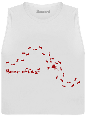 Beer effect dámské tílko volné White