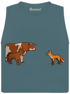 Vůl, pes a vulpes dámské tílko volné Heather Deep Teal