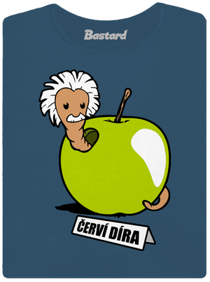 Červí díra dámské tričko premium Petrol Blue