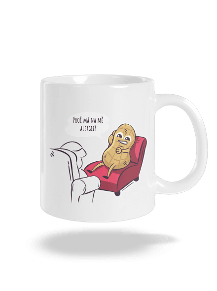 Alergeny u psychologa klasický hrnek White