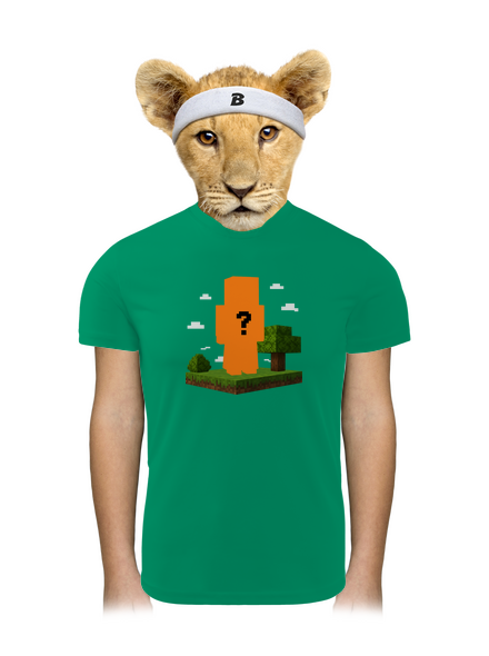 Minecraft z vlastní fotky dětské sportovní tričko Kelly Green Mal