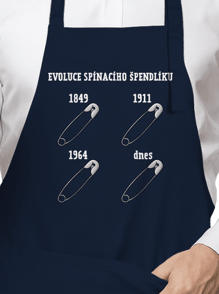 Evoluce spínacího špendlíku zástěra Navy
