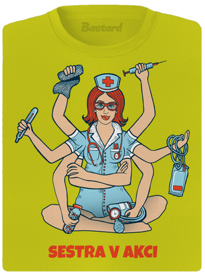 Sestra v akci dámské sportovní tričko Neon Yellow