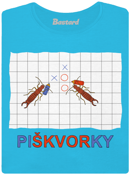 Škvoří piškvorky dámské tričko s lemem Blue Atol