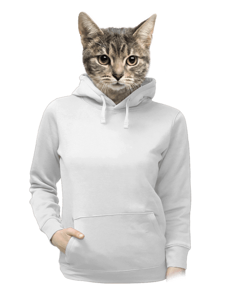 Bez potisku dámská mikina klokanka White