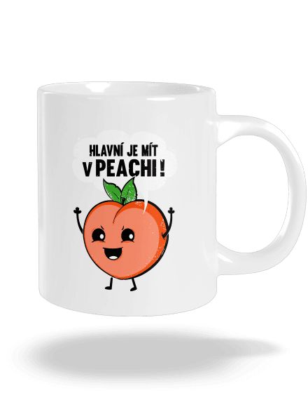 V peachi velký hrnek White