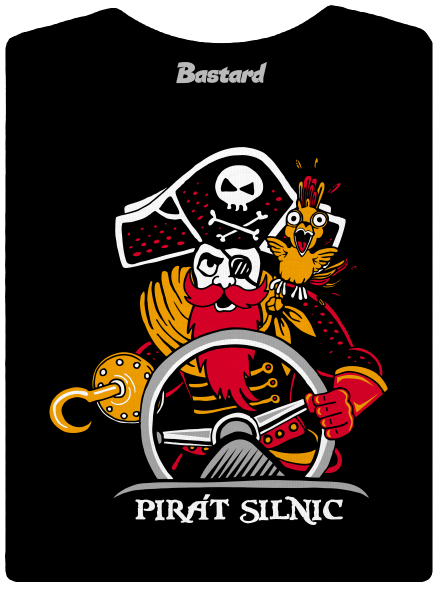 Pirát silnic dámské tričko s lemem Black