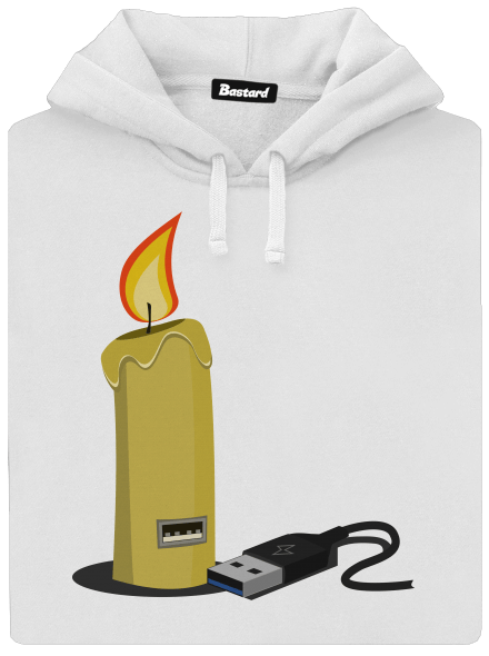 USB svíčka dámská mikina klokanka White