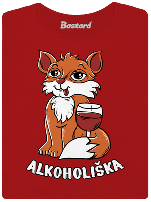 Vínová Alkoholiška dámské tričko premium Red Mal