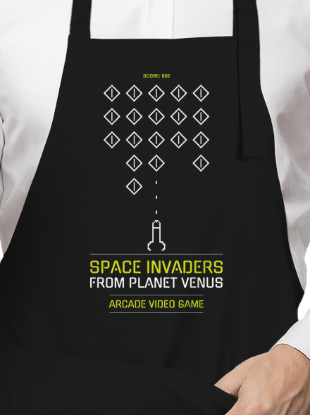 Space Invaders zástěra Black