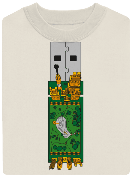 USB city unisex mikina bez kapuce Off White