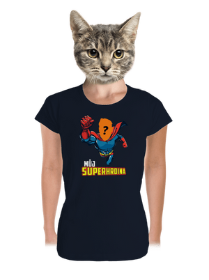 Můj superhrdina dámské tričko premium Navy Mal
