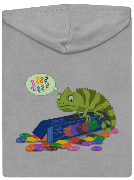 Zmatený chameleon pánská mikina na zip Light Melange