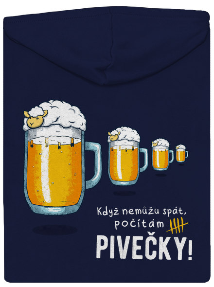Pivečka pánská mikina na zip Navy