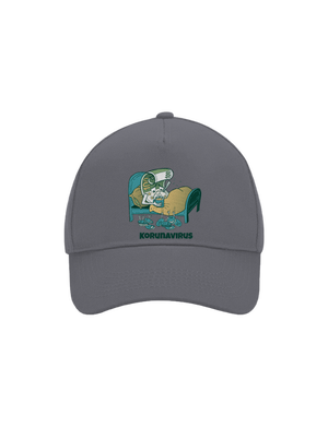 Korunavirus v posteli kšiltovka baseballka Graphite grey