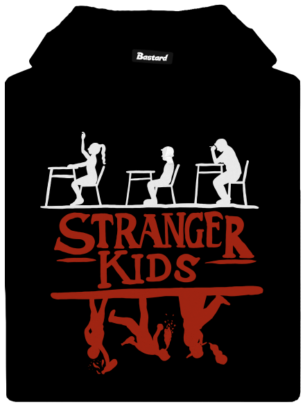 Školní potisk Stranger kids dámská mikina klokanka Black