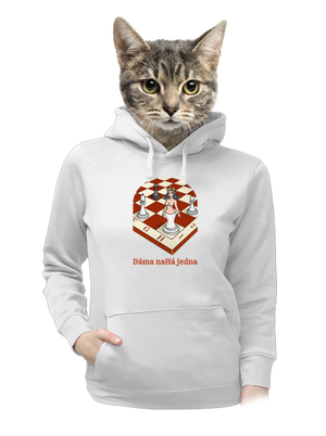 Dáma nahá jedna dámská mikina klokanka White