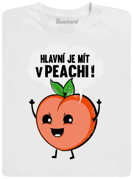 V peachi pánské tričko White