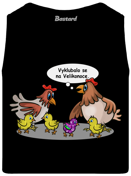 Velikonoční kuře pánské tílko Black