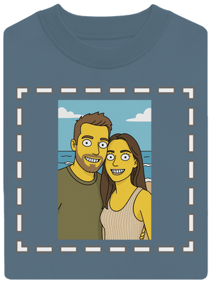 Simpsonovi z vlastní fotky unisex mikina bez kapuce Nordic Blue
